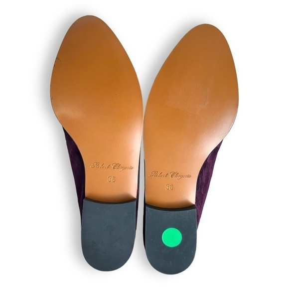 Robert Clergerie Alice Purple Plum Velvet Slip on Mules Sz 5.5 New w/ Box - Picture 5 of 15